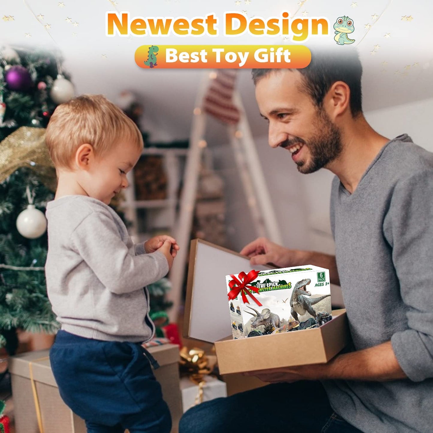 Dinosaur Toys for 3 Year Old Boys, Pull Back Dinosaur Toys for 5 Year Old Boy 6 Pack Set Car Toys for 4 Year Old Boys Christmas Birthday Gifts for Kids 1 2 3 4 5 6 Year Old Boys Girls