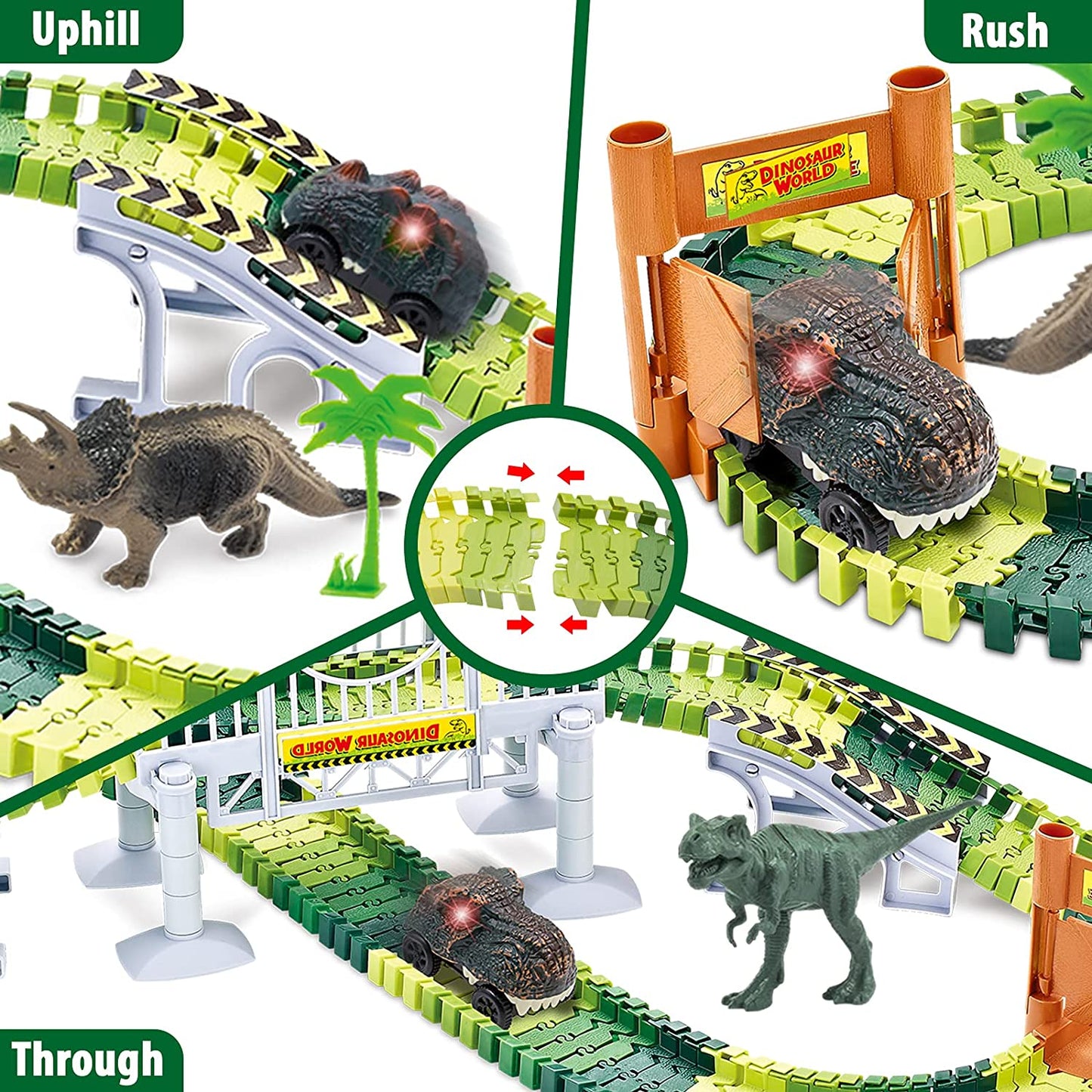 Palotix Kids Toys Train Dinosaur Toys: Dinosaur Train Toys Race Track Set 170PCS Dinosaur World Road Race Kids Dinosaur Toys Cars Birthday Gifts for 3 4 5 6 Year Old Boys Girls Christmas