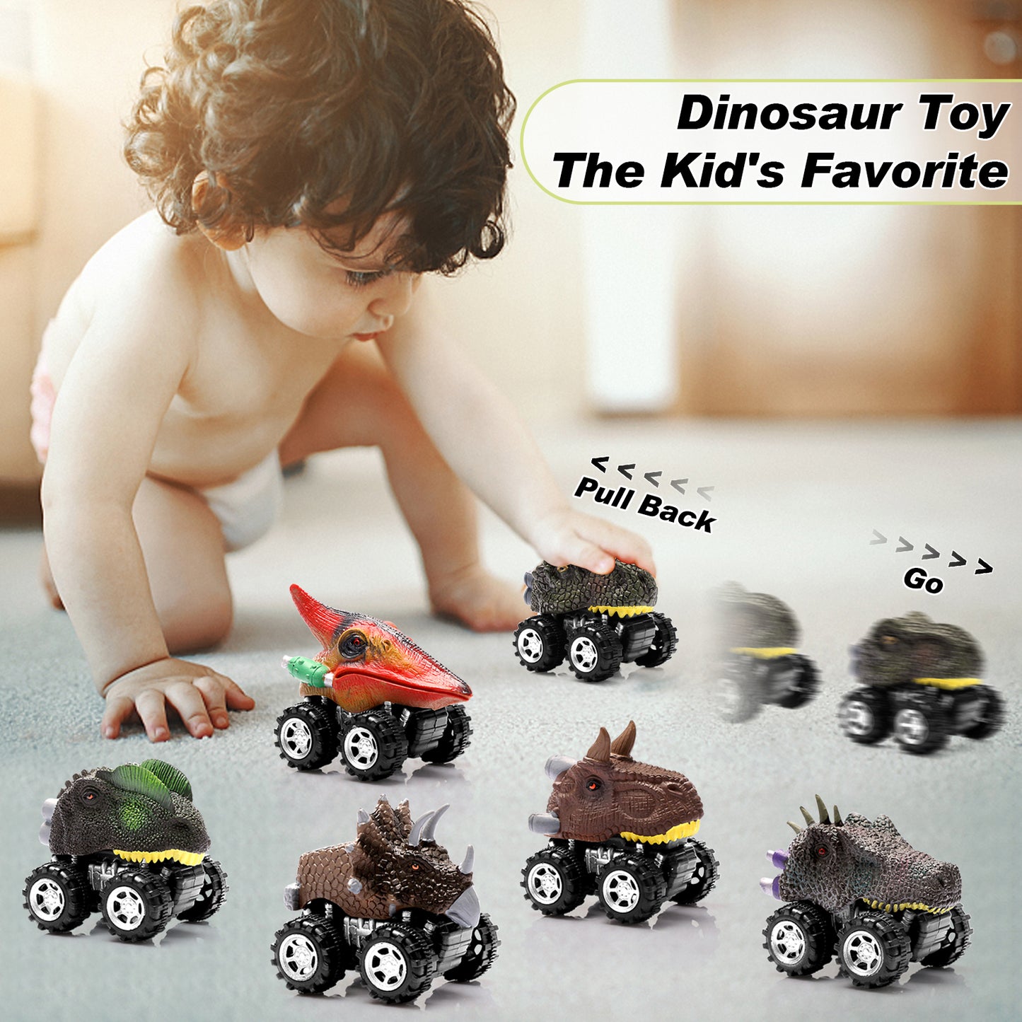 Dinosaur Toys for 3 Year Old Boys, Pull Back Dinosaur Toys for 5 Year Old Boy 6 Pack Set Car Toys for 4 Year Old Boys Christmas Birthday Gifts for Kids 1 2 3 4 5 6 Year Old Boys Girls